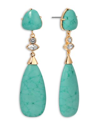 Turquoise Solstice Turquoise & Cubic Zirconia Linear Drop Earrings