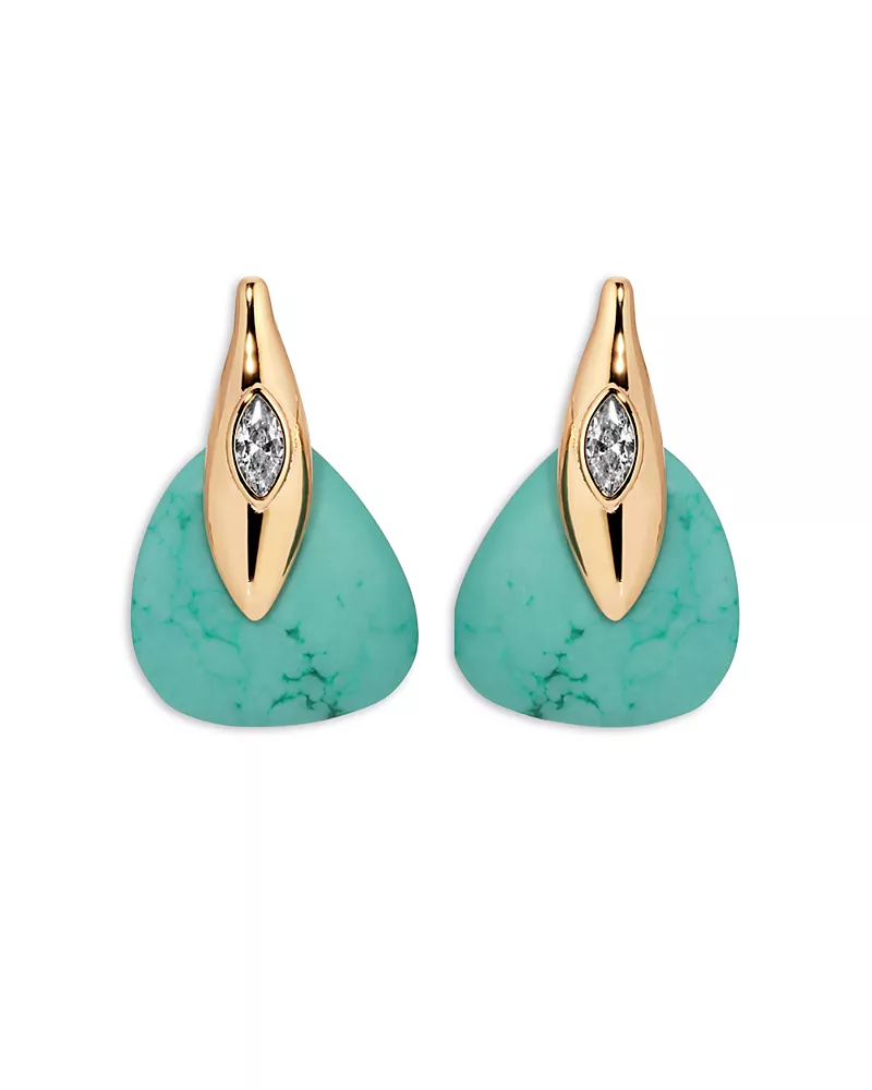 Ettika Turquoise Solstice Turquoise & Cubic Zirconia Drop Earrings