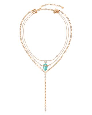 Turquoise Solstice Turquoise & Cubic Zirconia Convertible Layered Lariat Necklace, 15"-19" 