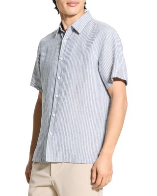  Irving Linen Short Sleeve Shirt in Summer Stripe