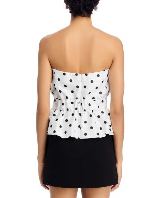 Strapless Polka Dot Peplum Top