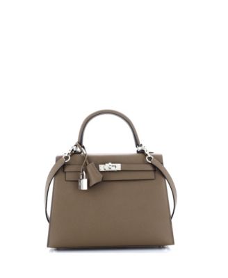 Pre-Owned HERMÈS - Kelly 25 Handbag Brown Epsom with Palladium Hardware