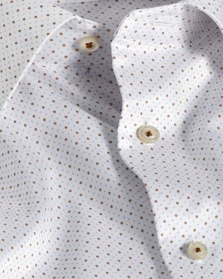 Trim Fit Herringbone Dot Print Dress Shirt
