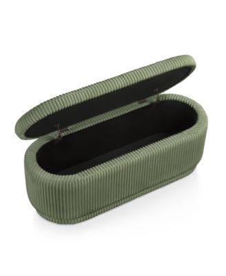 Lyla Chenille Oval Storage Bench