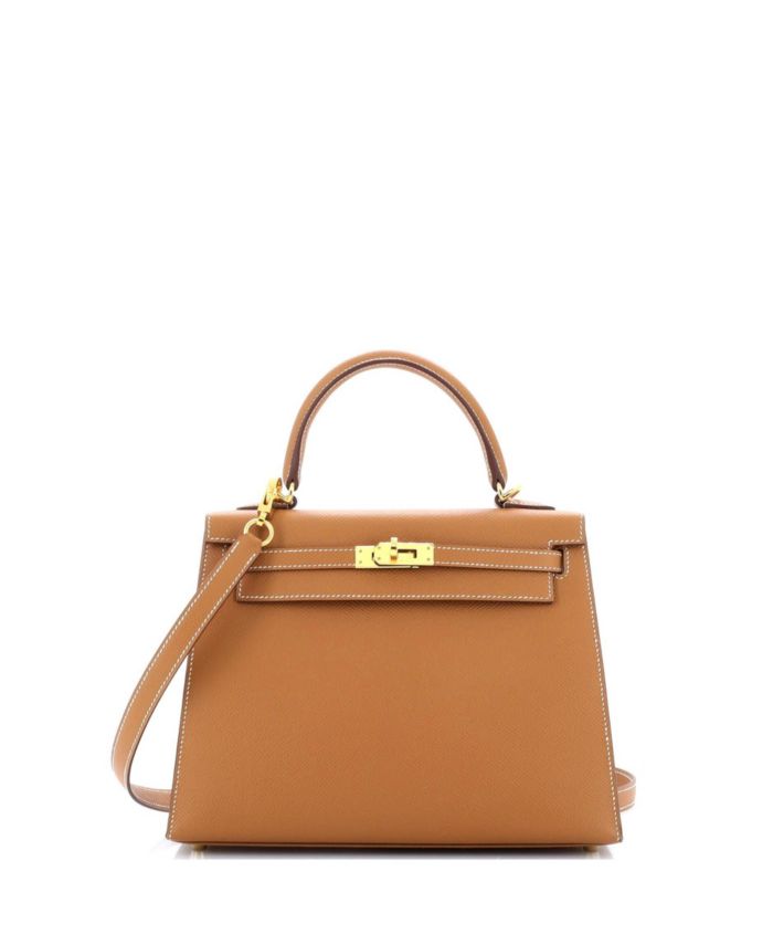 Kelly Handbag Brown Epsom with Gold Hardware