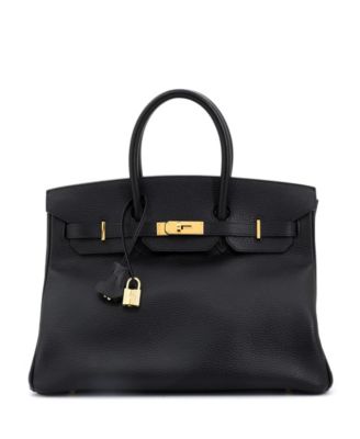 Pre-Owned HERMÈS - Birkin 35 Handbag Black Ardennes with Gold Hardware