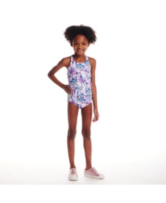 Girls' Palm Trees Tankini Swimsuit Set - Little Kid