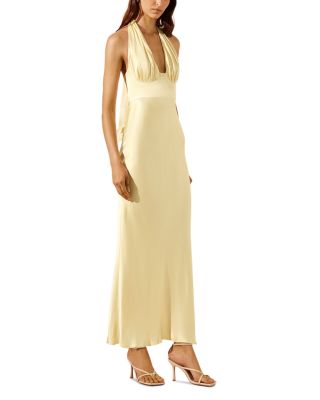 La Lune Plunged Halter Dress