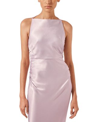 La Lune High Neck Ruched Gown