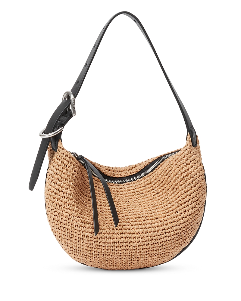 Rag & Bone Small Mercer Woven Straw Hobo Bag In Natural
