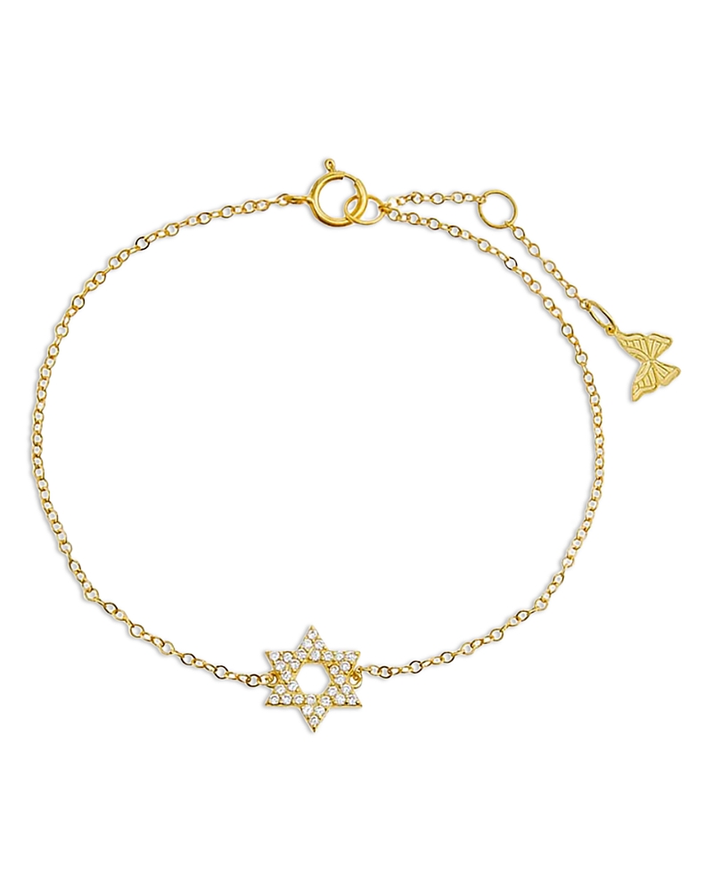By Adina Eden Pave Star Of David Link Bracelet