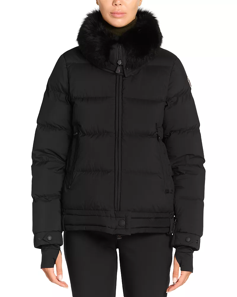 Moncler Arabbas Shearling Trim Puffer Jacket