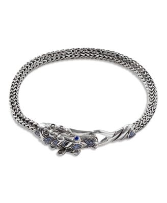 Sterling Silver Legends Naga Blue Sapphire Dragon Link Bracelet