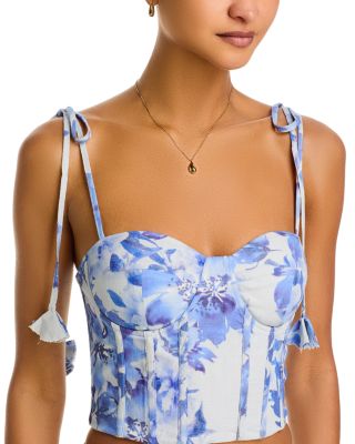 Placed Floral Bustier Top - Exclusive