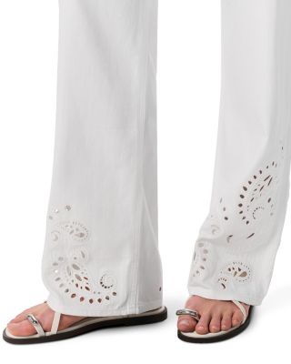 Ultra Featherweight Phoebe High Rise Drawstring Jeans in White Eyelet
