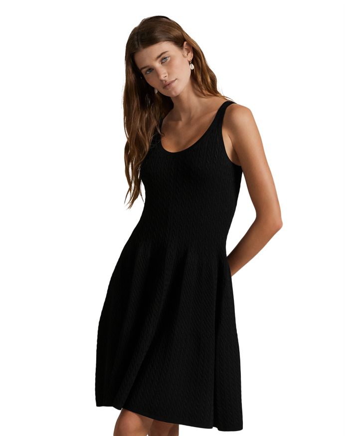Cable Knit Sleeveless Sweater Dress