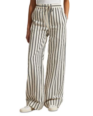 Ralph Lauren Striped Silk Blend Wide Leg Pants | Bloomingdale's