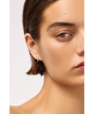 Lab Grown Diamond Huggie Medium Hoop Earrings