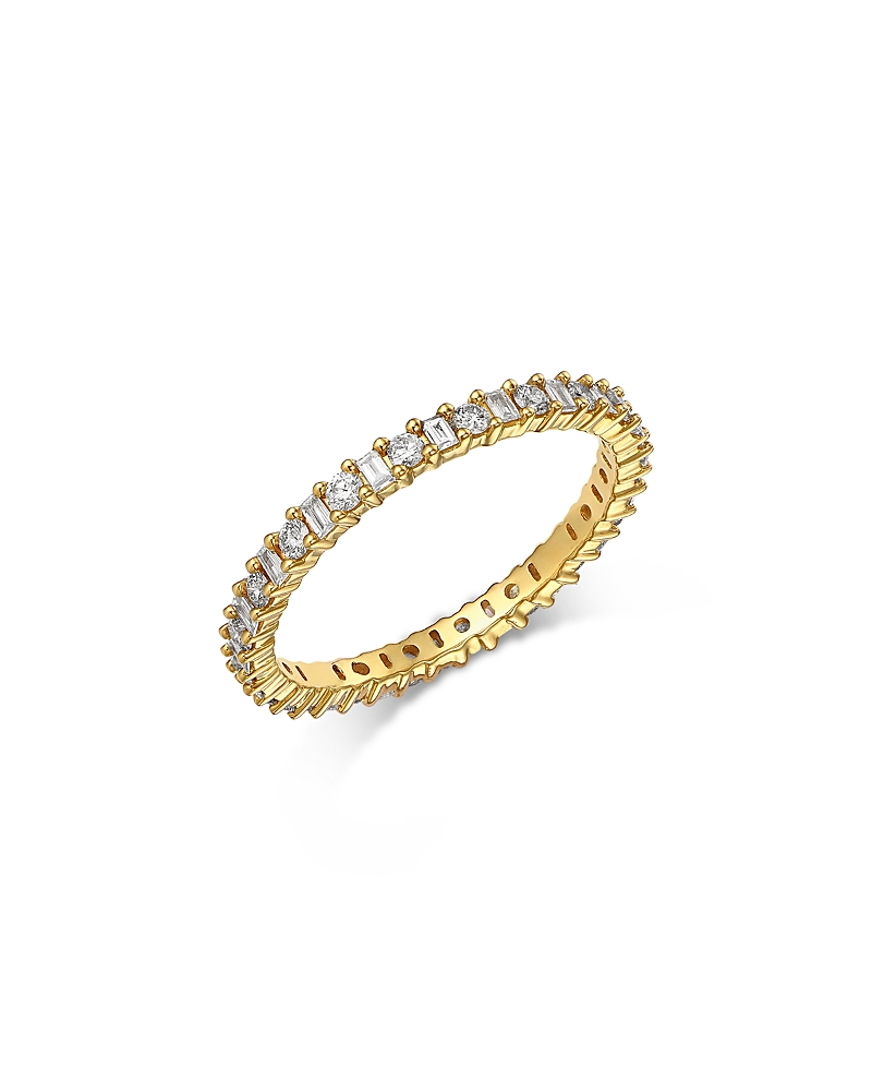 Bloomingdale's Fine Collection Diamond Round & Baguette Eternity Band In 14k Yellow Gold, 0.60 Ct. T. W.