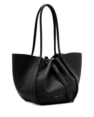 Large Ruched Tote in Soft Pebbled Leather