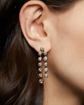 Bklyn Cubic Zirconia Double Linear Drop Earrings