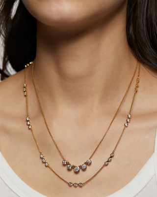 Bklyn Cubic Zirconia Bezel Layered Necklace, 16"-19"