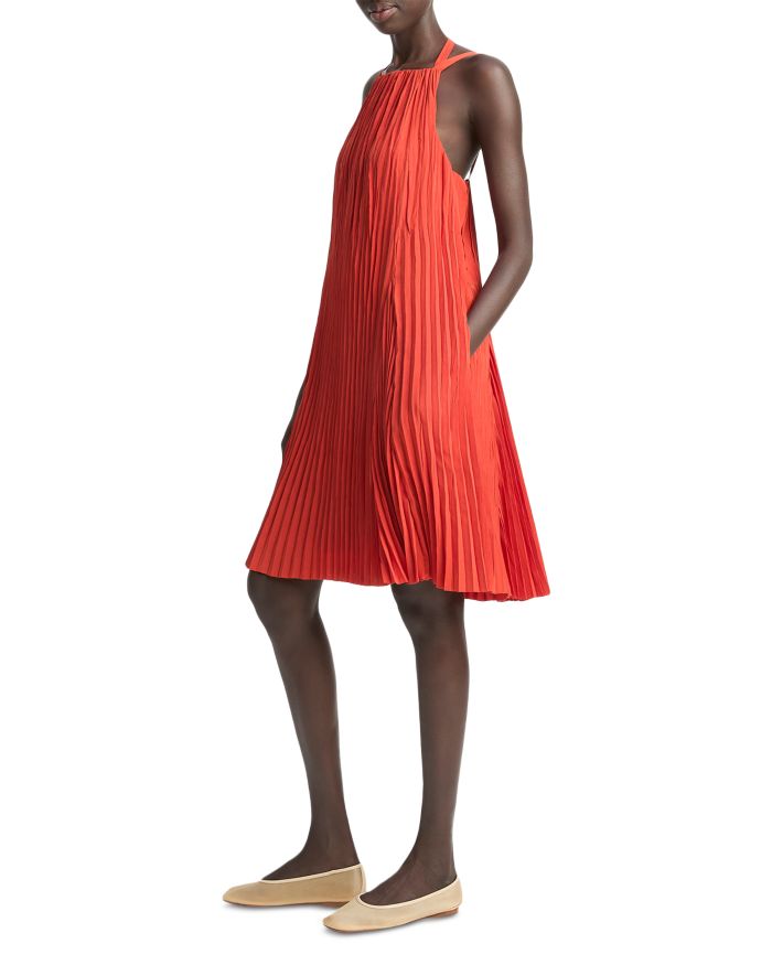 Pleated A Line Pintucked Dress