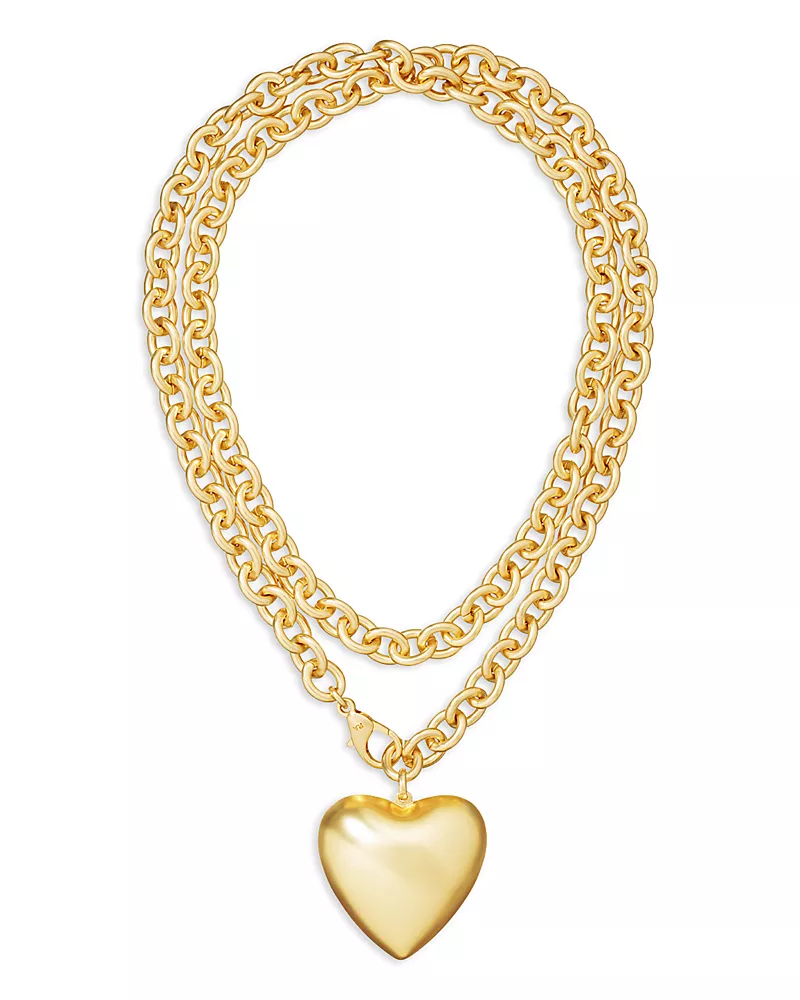 Roxanne Assoulin Puffy Heart Pendant Necklace, 34