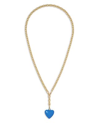 Mini Puffy Heart Pendant Necklace, 18.5"