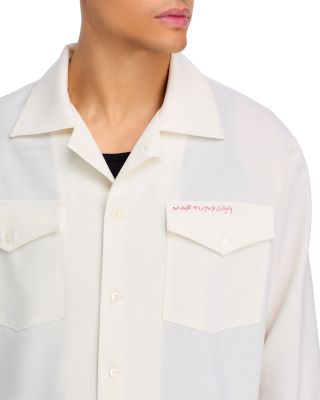 Double Pocket Relaxed Fit Tropical Wool Shirt 