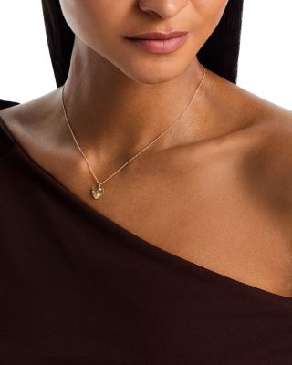 14K Yellow Gold Diamond Scatter Heart Pendant Necklace, 18"