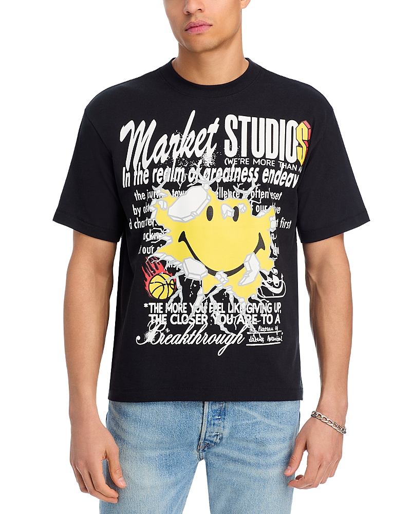 Market Smiley Greatness Graphic Logo Tee In Black