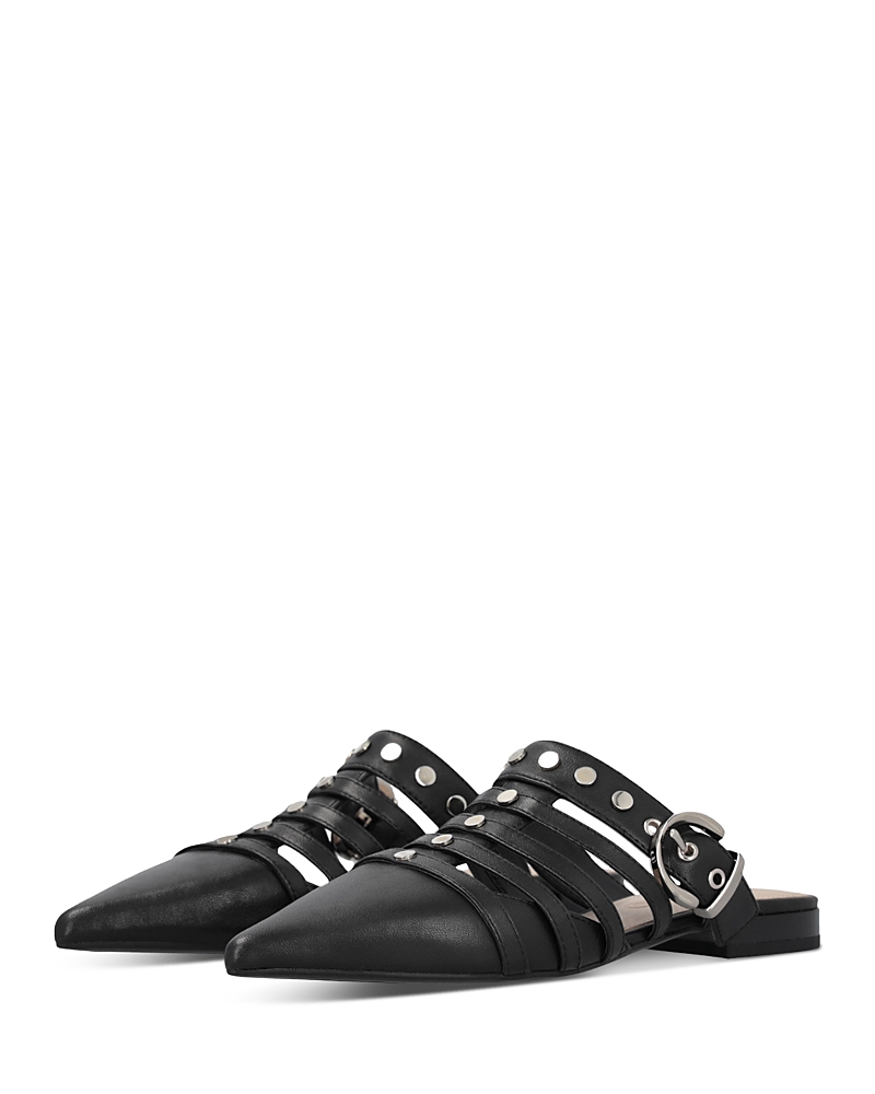 Pinko Pointed Nappa Leather Slippers With Straps