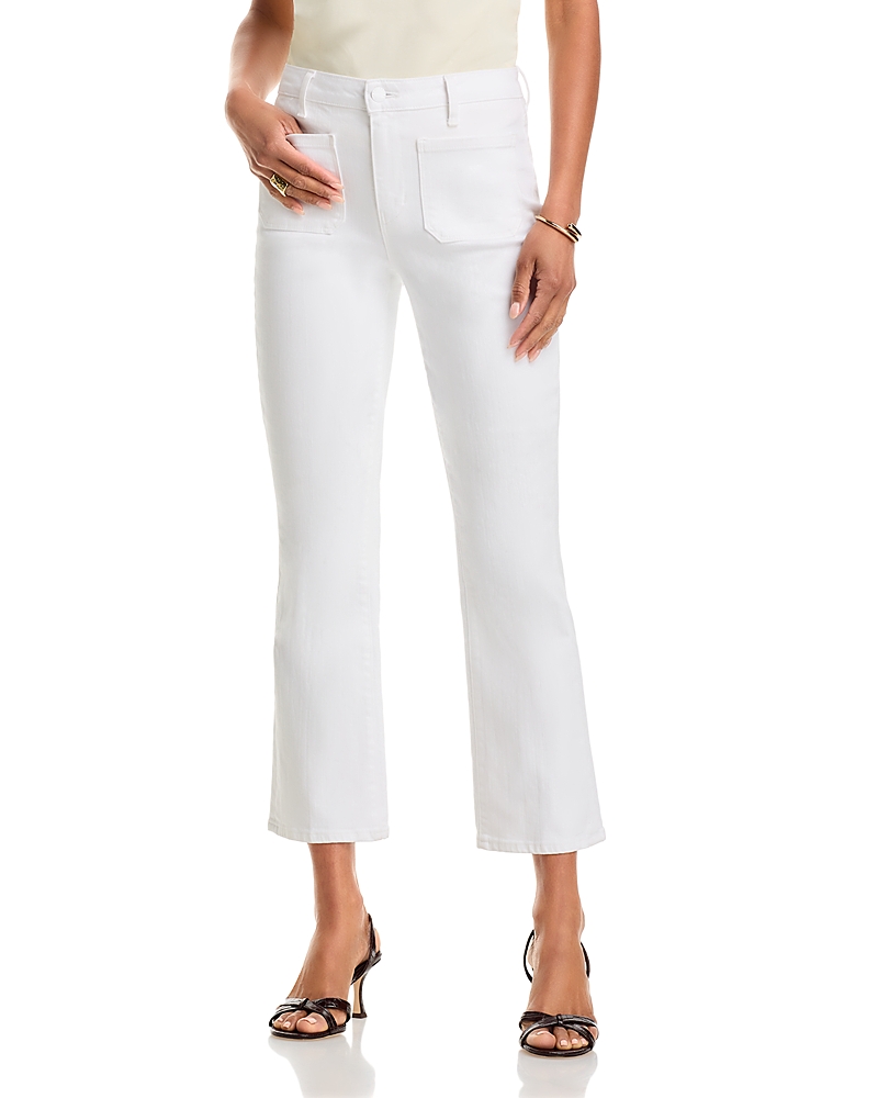 L'agence Noya High Rise Patch Pocket Slim Flare Jeans In Campos In White