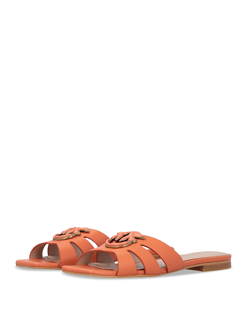 Pinko Cut-out Embellished Leather Sandals