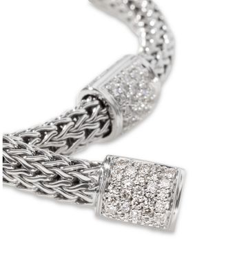 Sterling Silver Classic Diamond Pav&eacute; Station Chain Bracelet