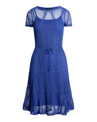 Ralph Lauren Pointelle Short Sleeve Sweater Dress | Bloomingdale's Women