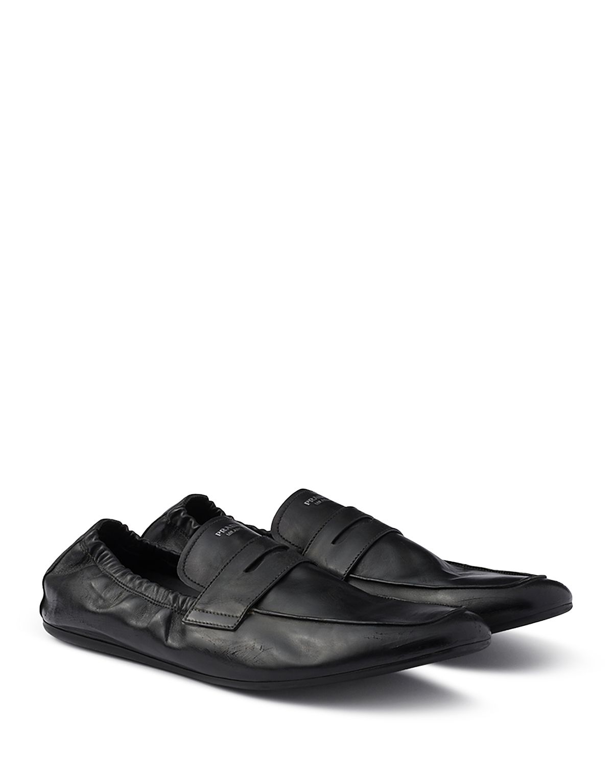 Prada Men's Shuffle Antiqued Leather Loafers