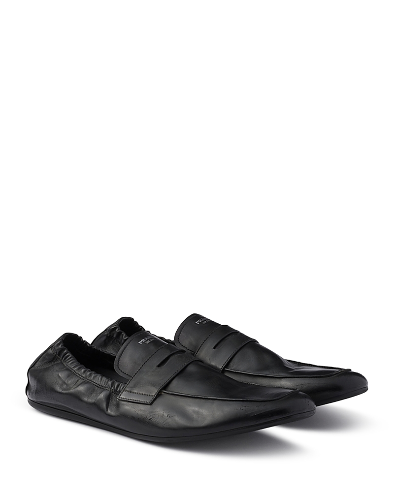 Prada Men's Shuffle Antiqued Leather Loafers