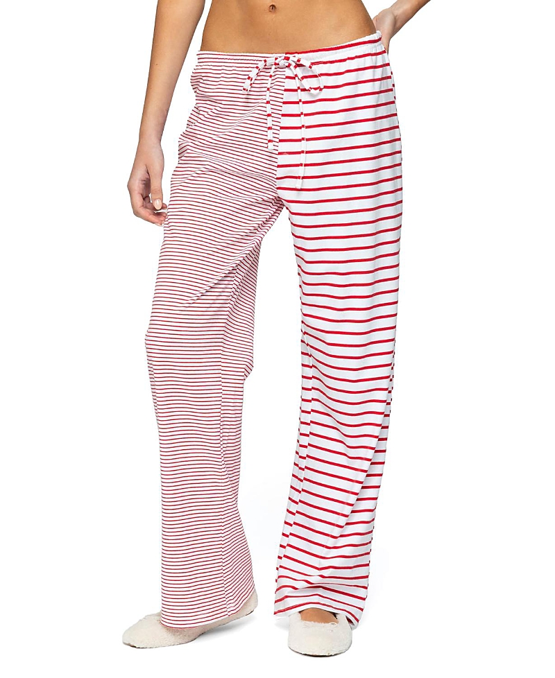 Edikted Laken Mixed Stripe Stretch Cotton Drawstring Pants