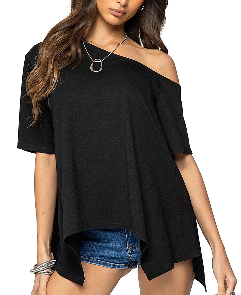 EDIKTED JOSY OFF SHOULDER HANDKERCHIEF TOP