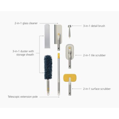 CleanTech 6-Piece Deep Cleaning Set with Extension Pole