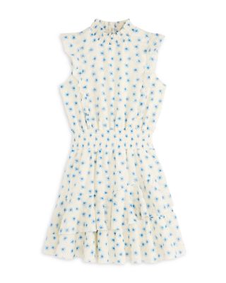 AQUA - Girls' Cotton Voile Eyelet Print Dress, Little Kid, Big Kid - Exclusive