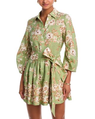 Cara Cara - Raya Floral Print Linen Mini Dress