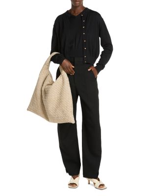 Large Hop Intrecciato Suede Shoulder Bag