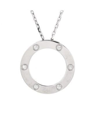 Pre-Owned Cartier - 6 Diamonds Love Pendant Necklace 18K White Gold and Diamonds