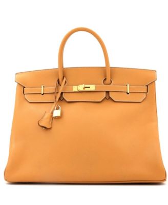 Pre-Owned HERMÈS - Birkin 40 Handbag Brown Fjord with Gold Hardware