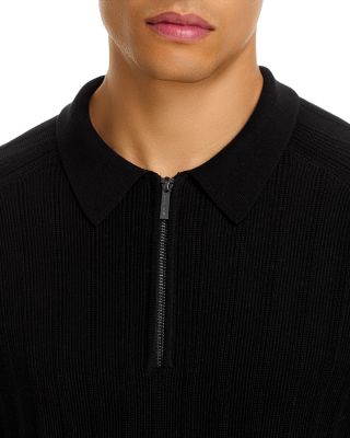 Textured Zip Polo