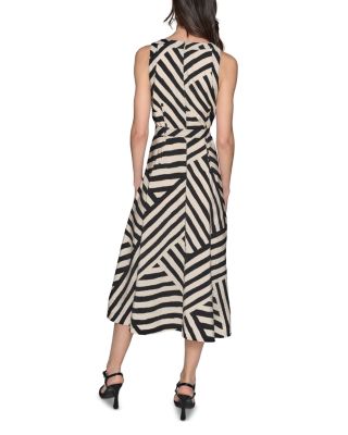 Printed Rumpled Midi Dress