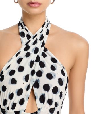 Crossover Halter One Piece Swimsuit 